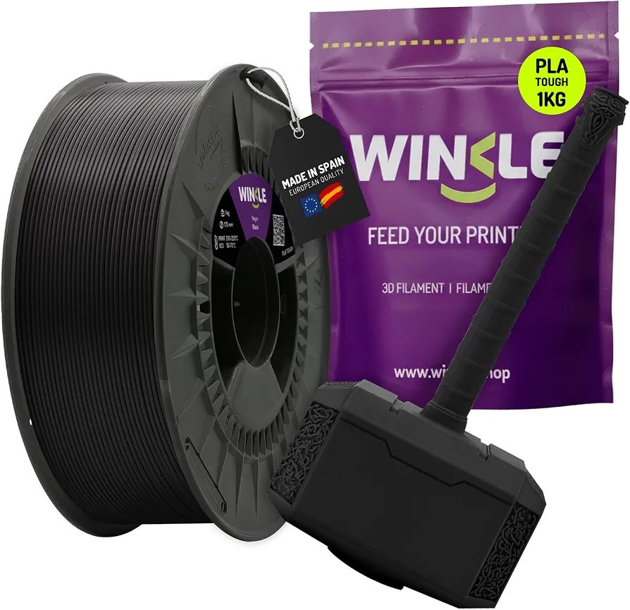 WINKLE Filamento PLA Tough 2.85mm Negro 1kg Filamento Impresora 3D