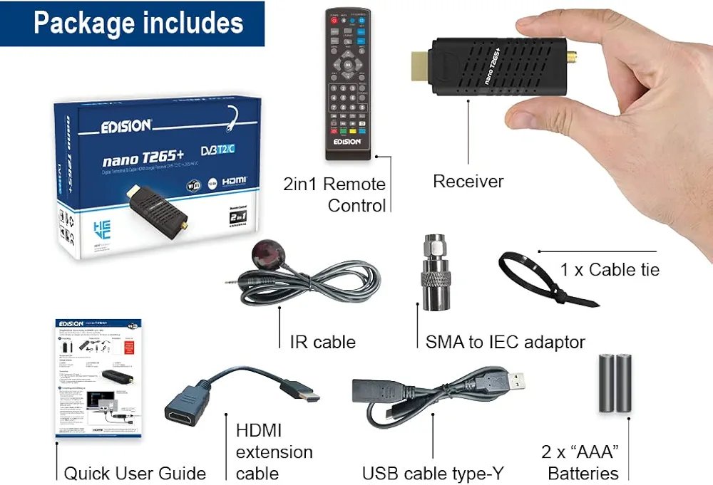 EDISION Nano T265+ Receptor dongle HDMI - Imagen 3
