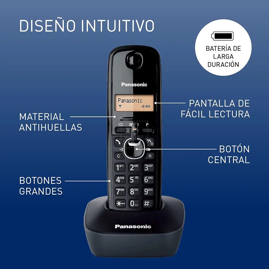 Panasonic KX-TG1611SPH Teléfono Inalámbrico Digital - Imagen 2