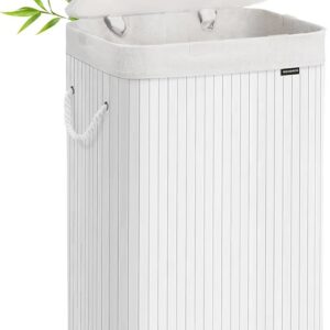 SONGMICS LCB010W01V1 Cesto de ropa de bambú 72L plegable