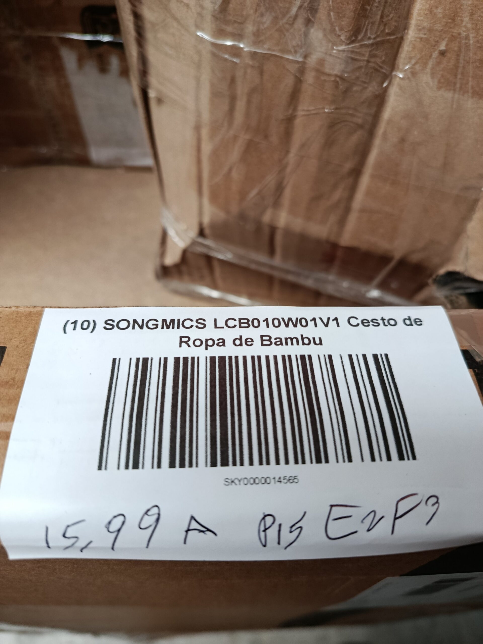 SONGMICS LCB010W01V1 Cesto de ropa de bambú 72L plegable - Imagen 9