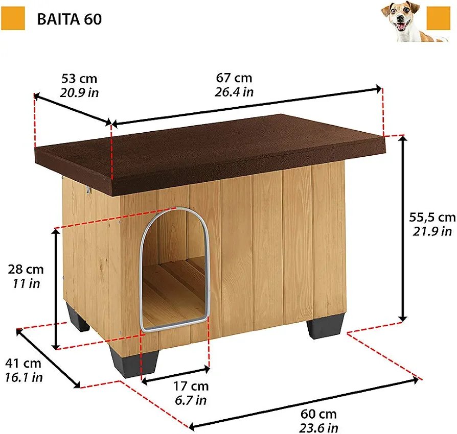 Ferplast BAITA Caseta Perro Exterior Madera - Imagen 2