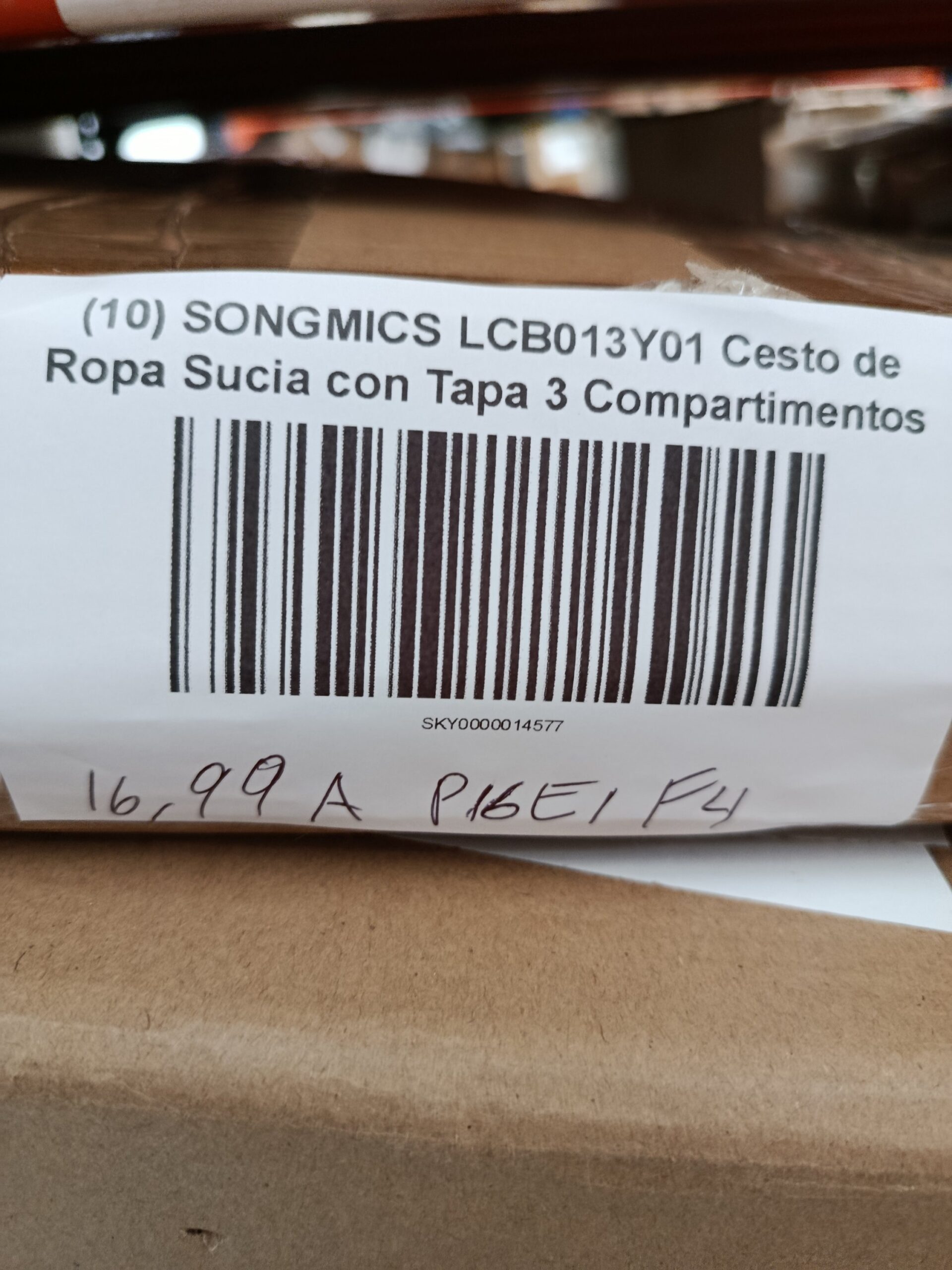 SONGMICS LCB013Y01 Cesto de la Ropa Sucia con Tapa 3 compartimentos - Imagen 9