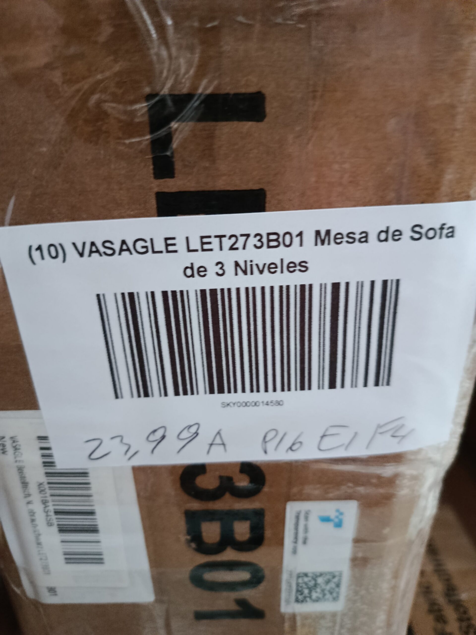 VASAGLE LET273B01 Mesa de Sofá de 3 Niveles con Marco de Acero - Imagen 8