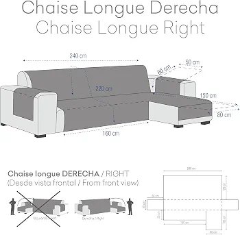 EYSA Rabat Funda de sofá Chaise Longue - Imagen 2