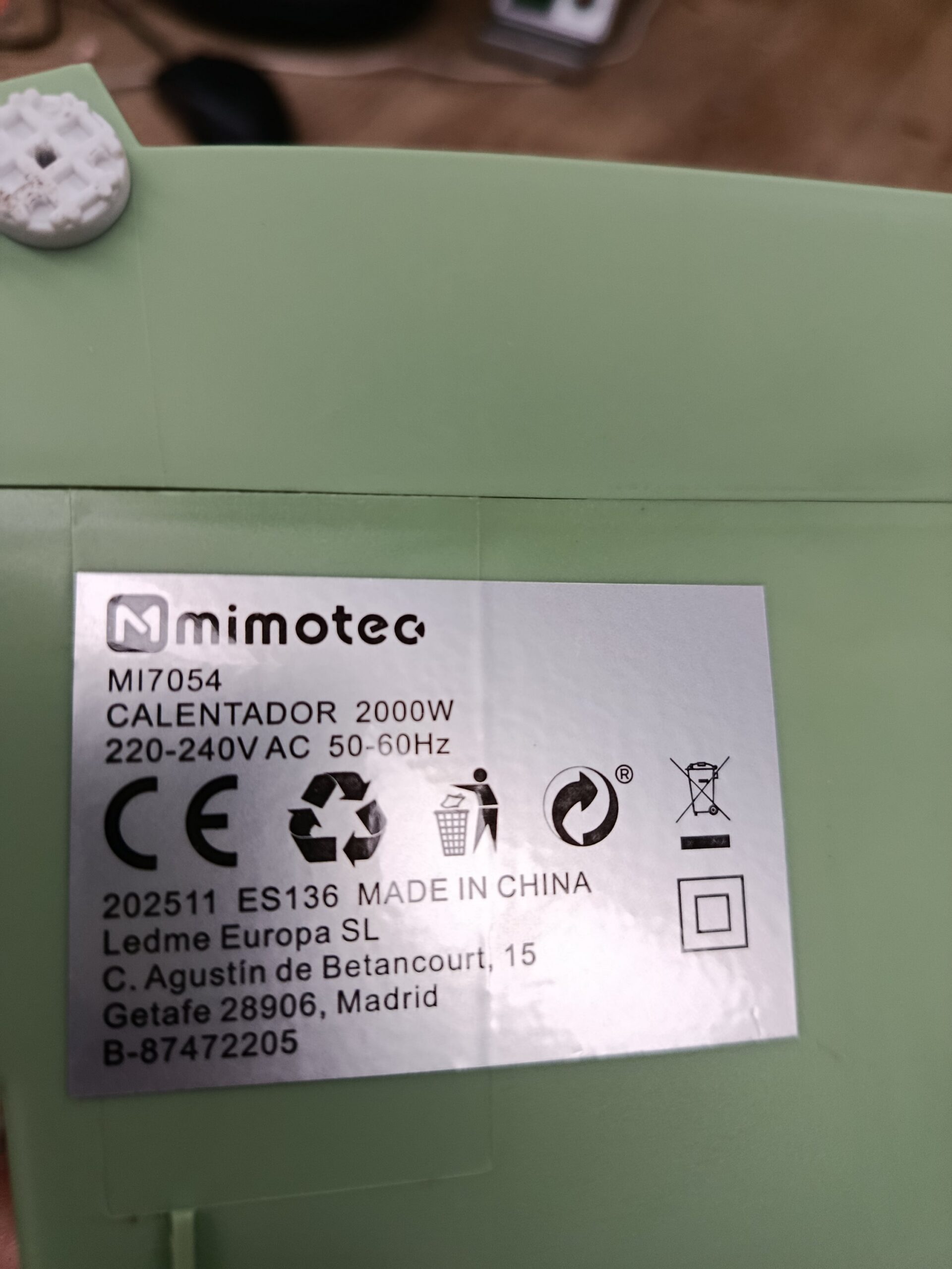 M mimotec - Calefactor Eléctrico Green Confort - Imagen 4