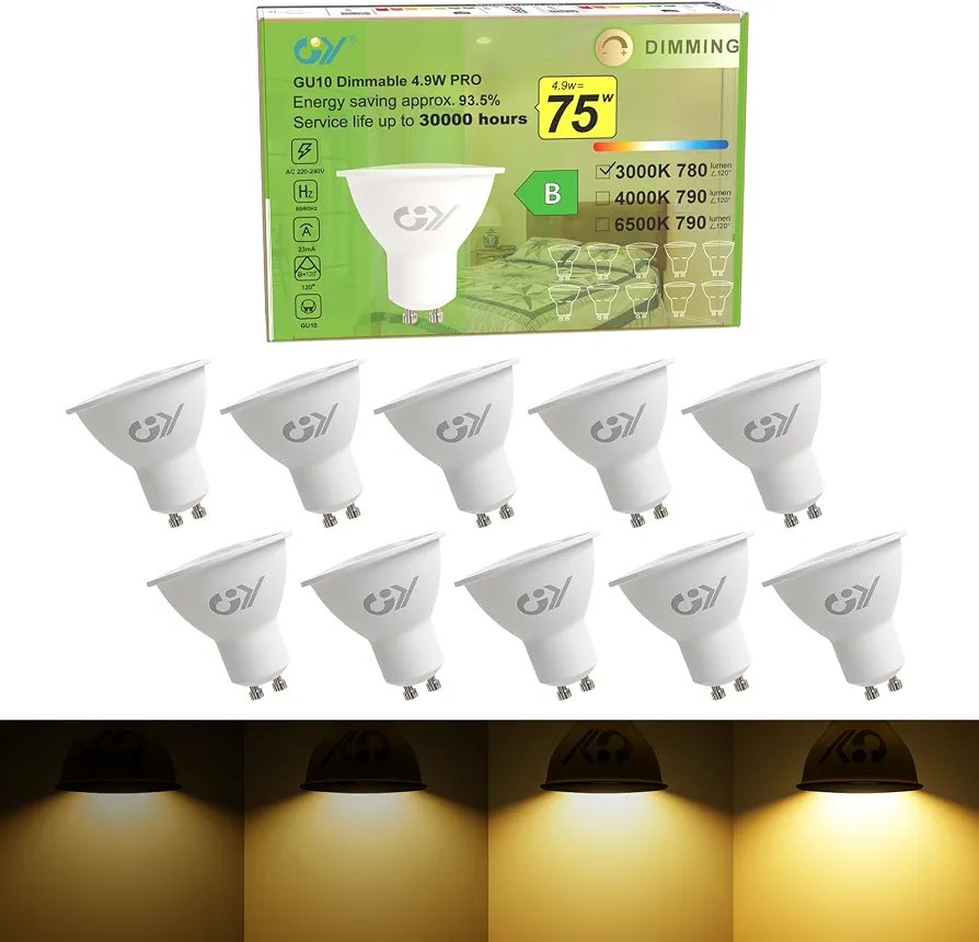 GY Bombilla LED GU10 Regulable 4.9W 780LM