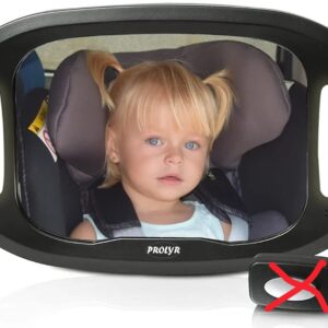 Espejo retrovisor coche bebé LED.