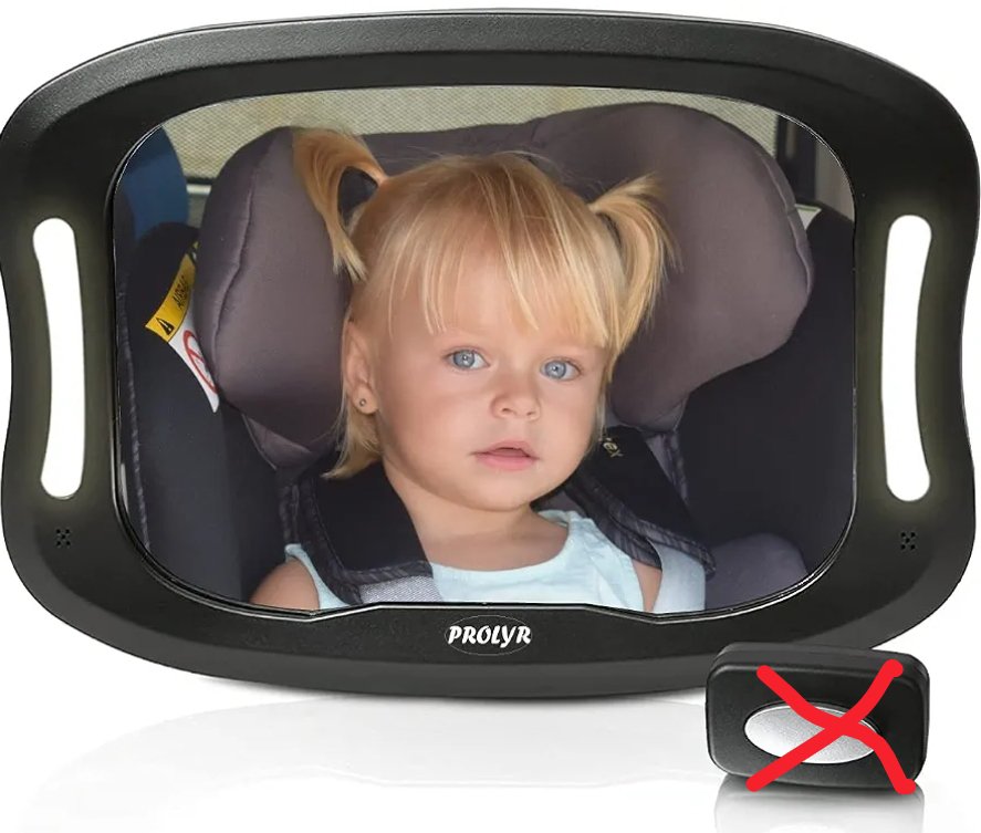 Espejo retrovisor coche bebé LED.