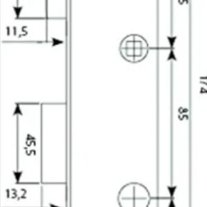 TESA 4210E353AI Cerradura monopunto de palanca deslizante para perfiles metálicos sin cilindro.