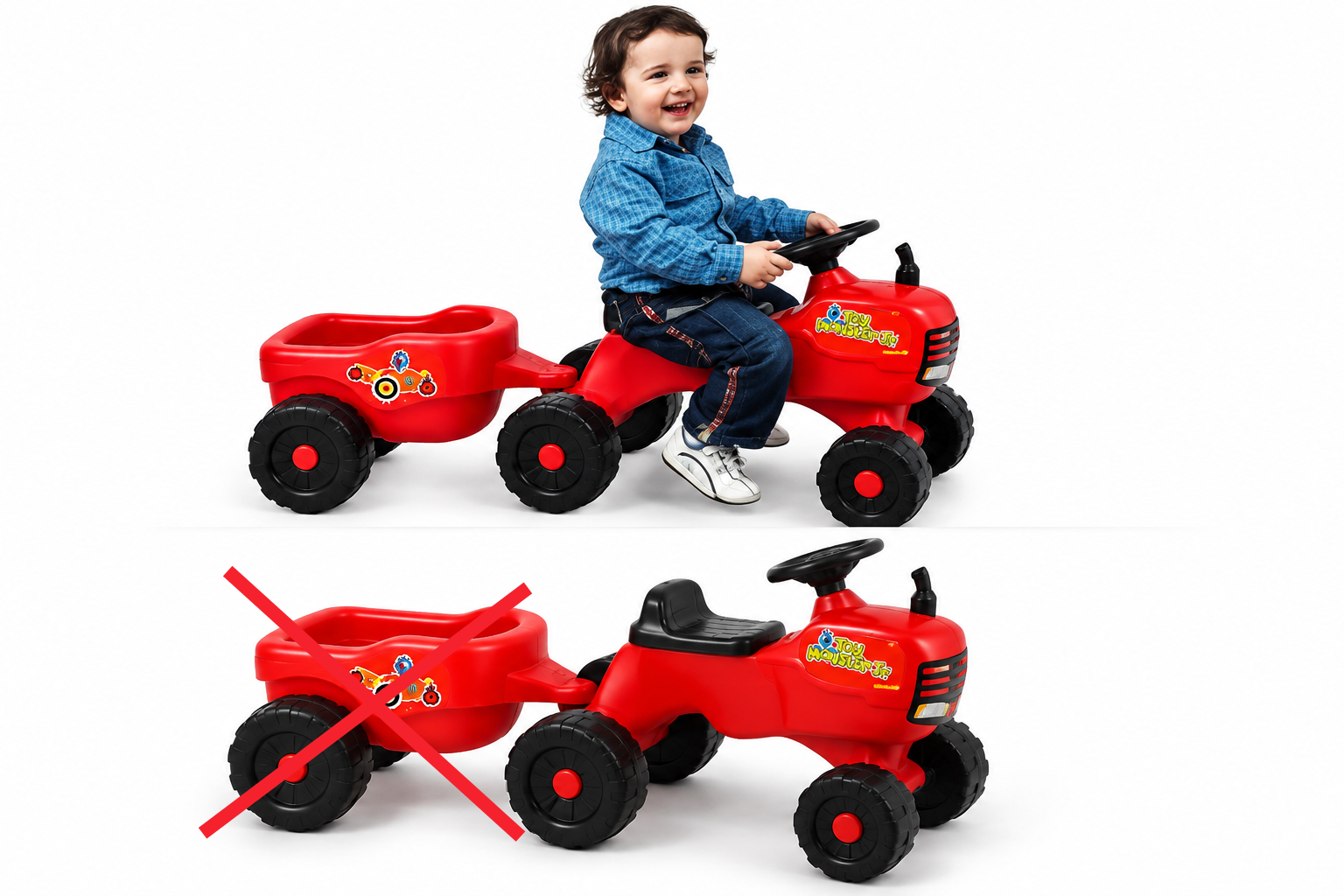 Correpasillos Tractor con Remolque - Toy Monster Jr.