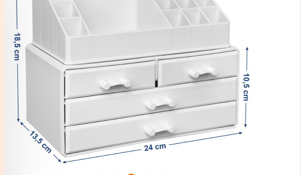 SONGMICS JKA0010TP Organizador de Maquillaje con 4 Cajones Blanco. - Imagen 2