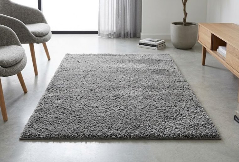 Alfombra rectangular de pelo largo