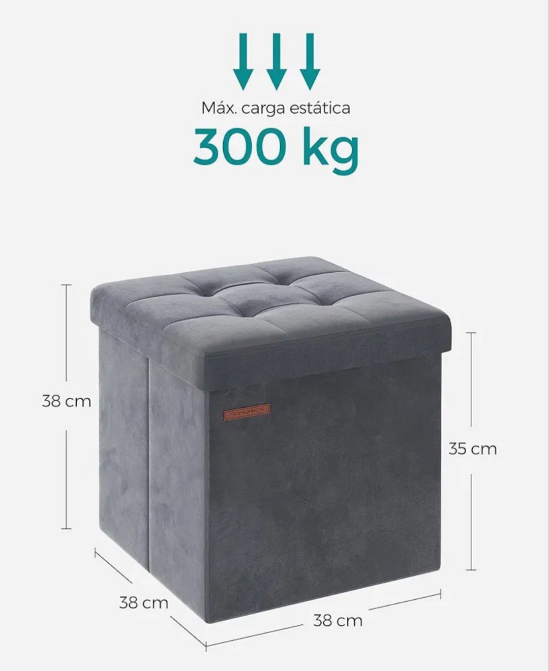 SONGMICS LSF227G01 PUFF ALMACENAJE - Imagen 2