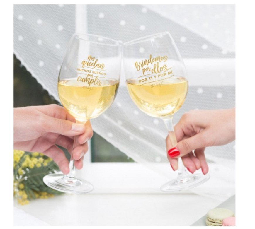 Set de 2 copas para Novios Nos quedan muchos sueños por cumplir