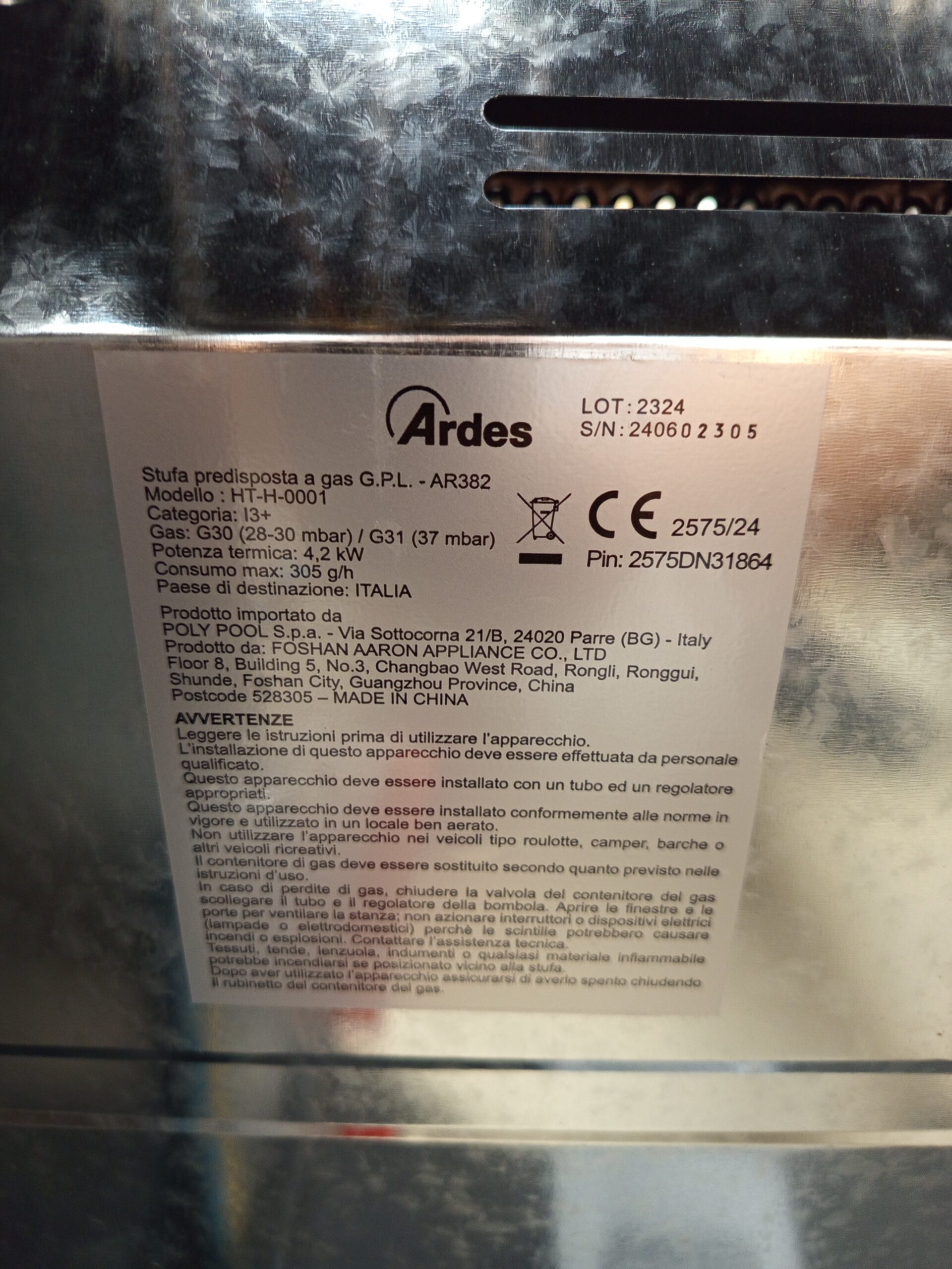 ARDES - AR382 BOXER Estufa de Gas - Imagen 5
