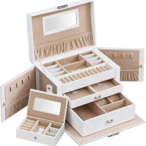 Caja Joyero de 3 Niveles - JBC121W - SONGMICS