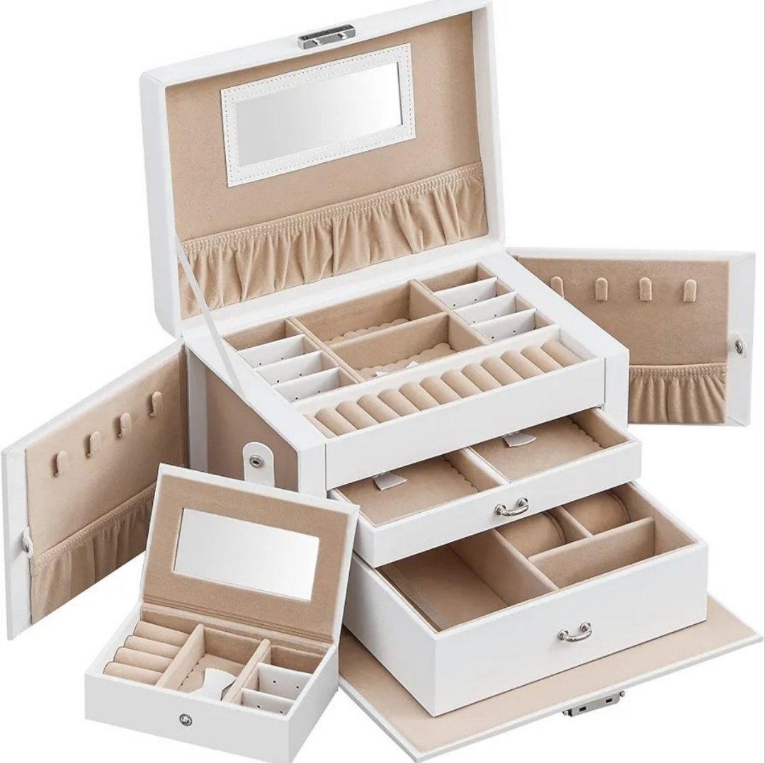 Caja Joyero de 3 Niveles - JBC121W - SONGMICS