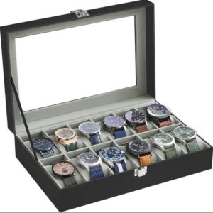 SONGMICS Caja de Relojes JWB12BK