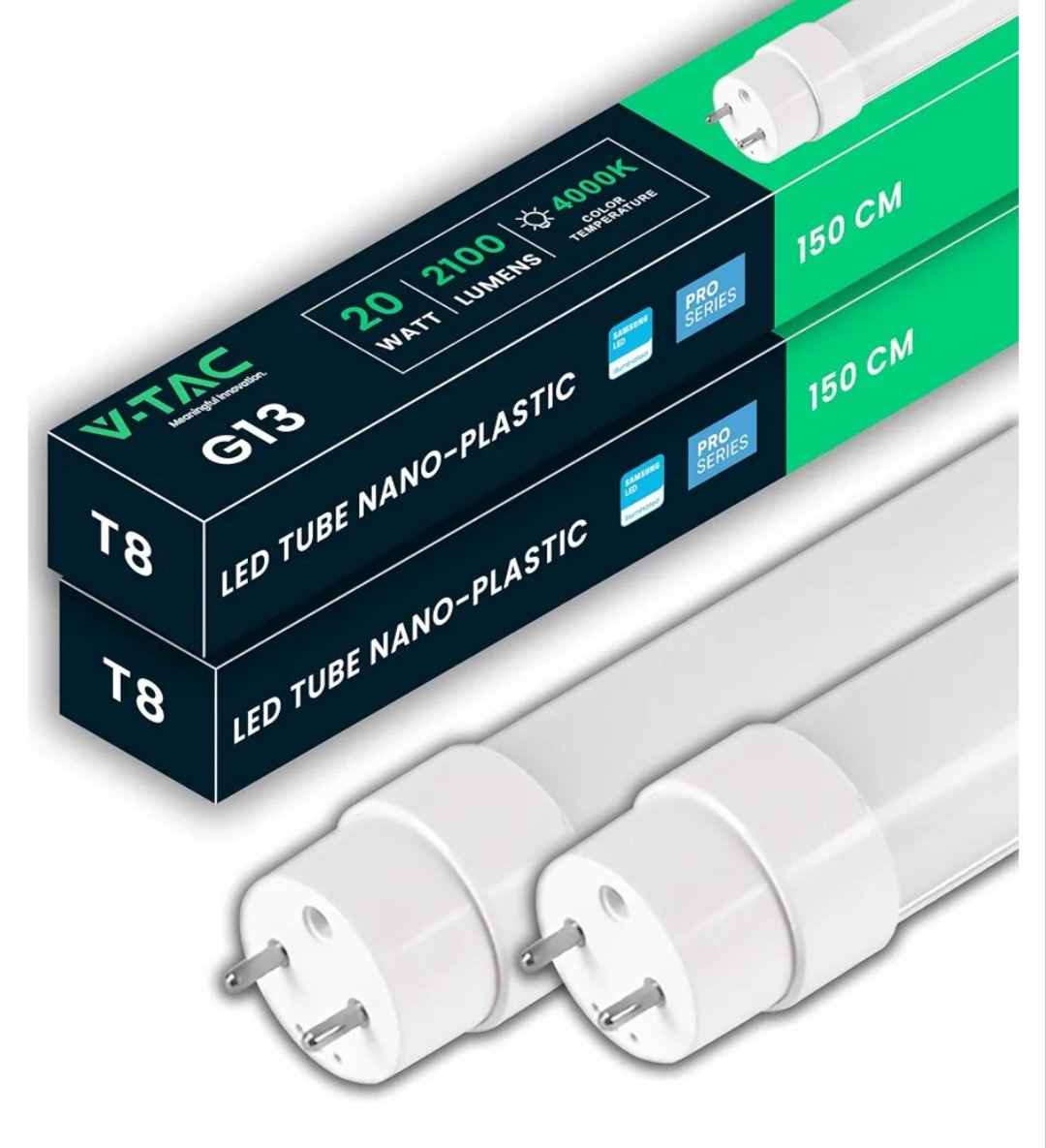 V-TAC 2x Tubo LED 150 CM