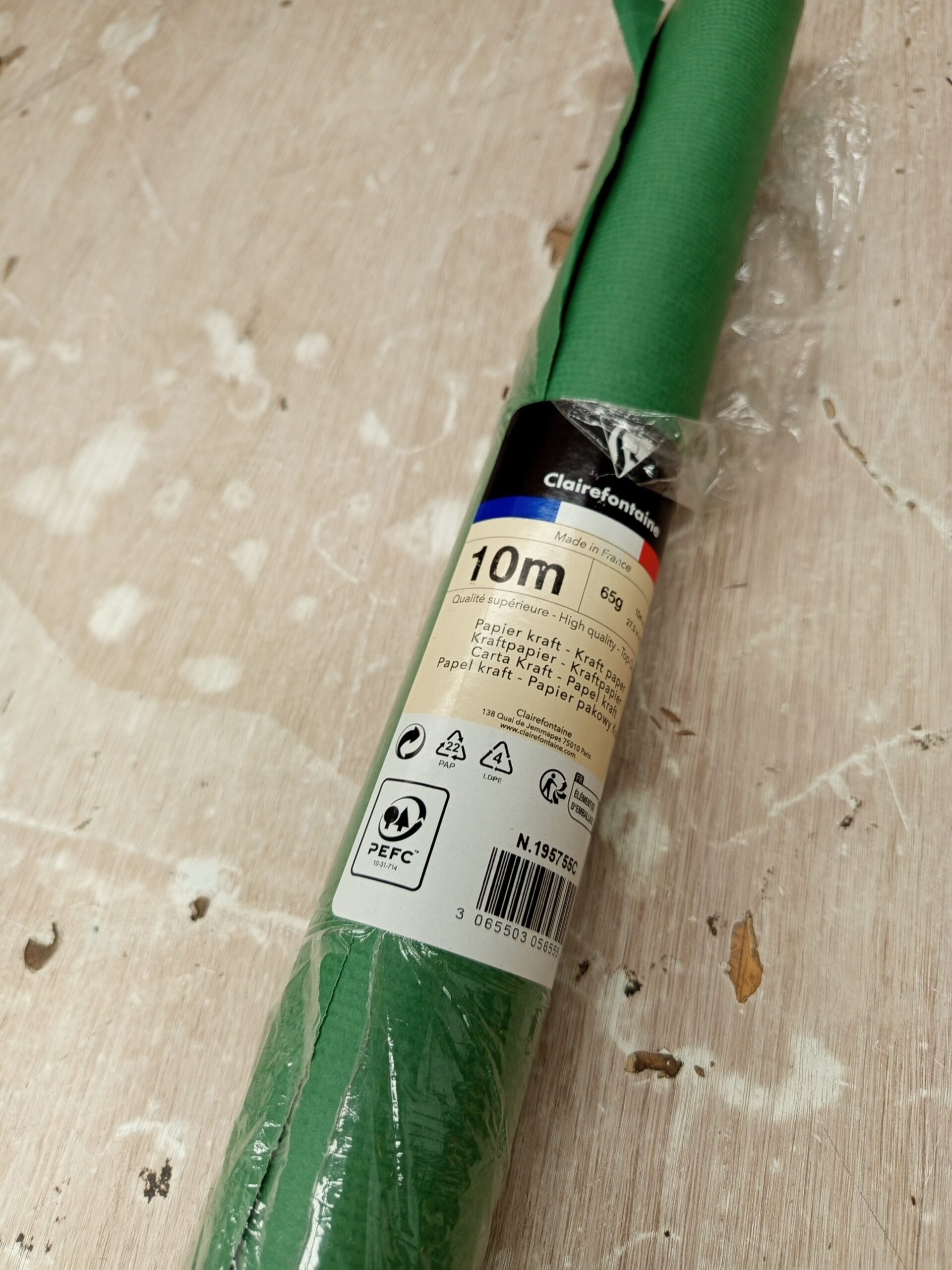 Rollo de papel de regalo Clairefontaine verde oscuro - Imagen 5