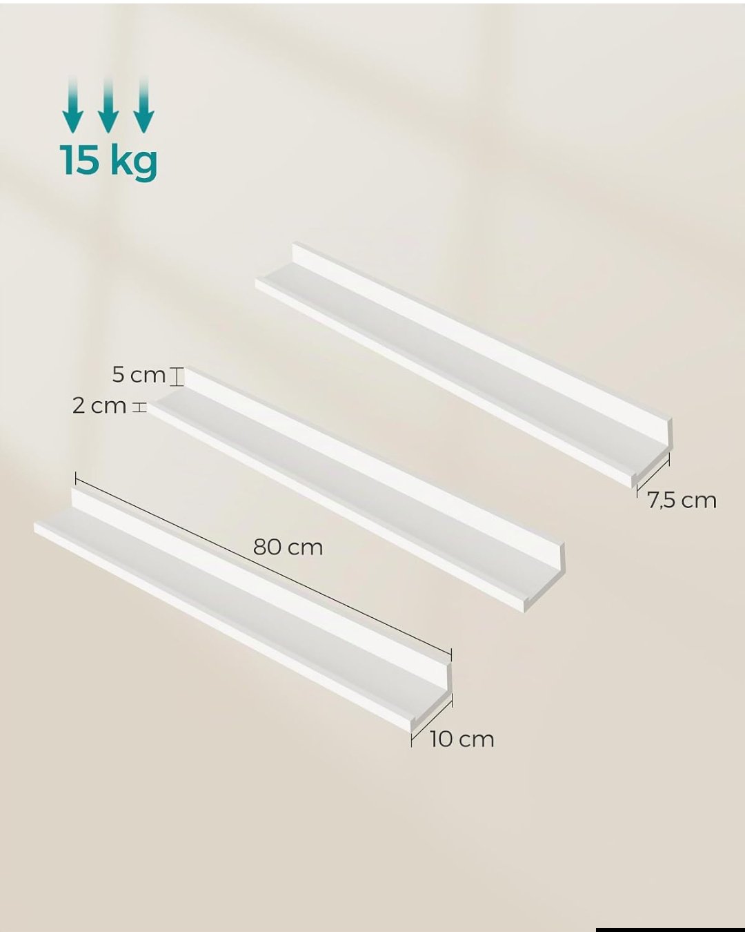 ESTANTERIA DE PARED SONGMICS LWS081W01 - Imagen 2
