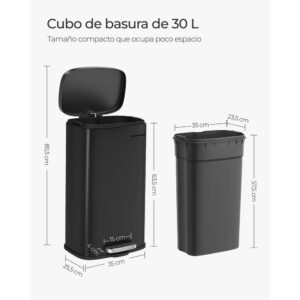 CUBO DE BASURA DE 30L SONGMISC LTB593B02
