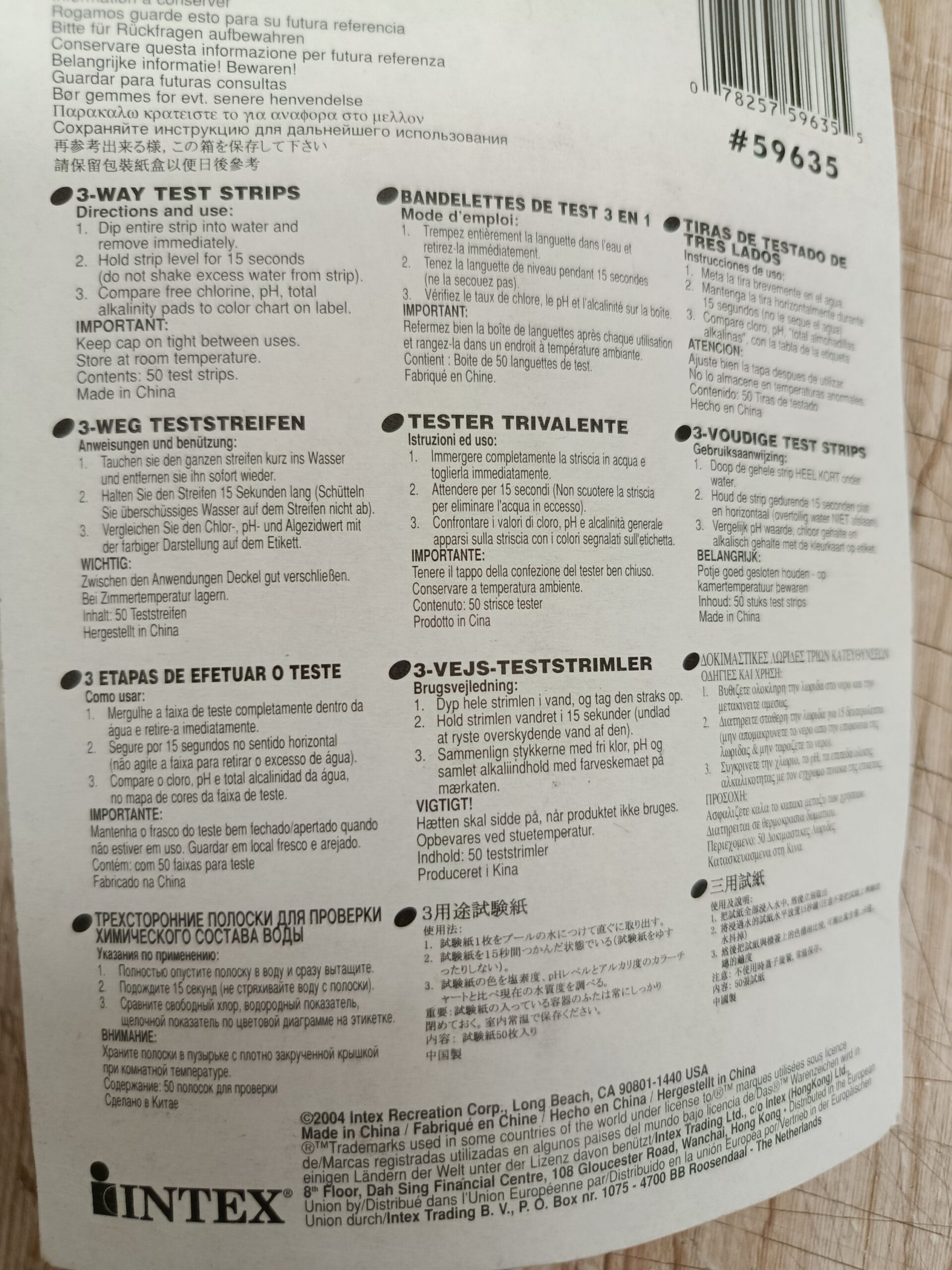 tiras reactivas de análisis para piscinas y spas de la marca Intex - Imagen 3