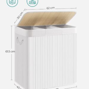 CESTO PATA ROPA DE BAMBU CON 3 COMPARTIMENTOS