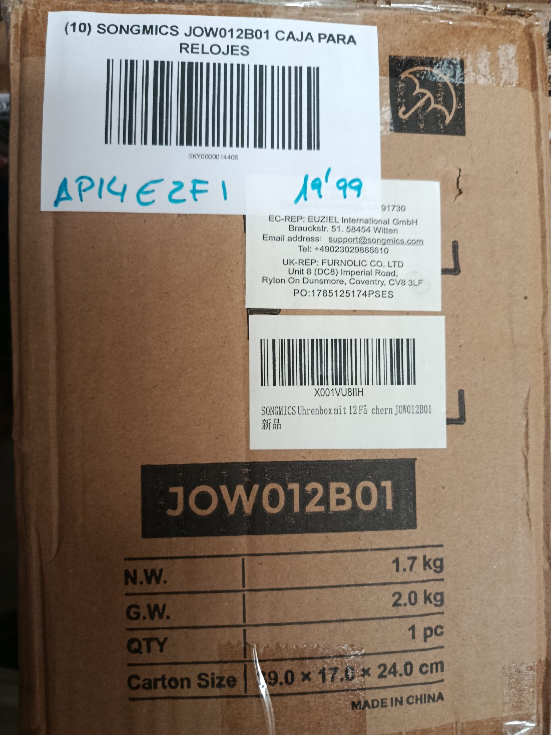 CAJA PARA RELOJES SONGMICS JOW012B01 - Imagen 7