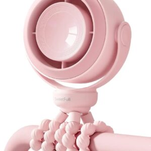 SWEETFULL Ventilador portátil para cochecito Rosa