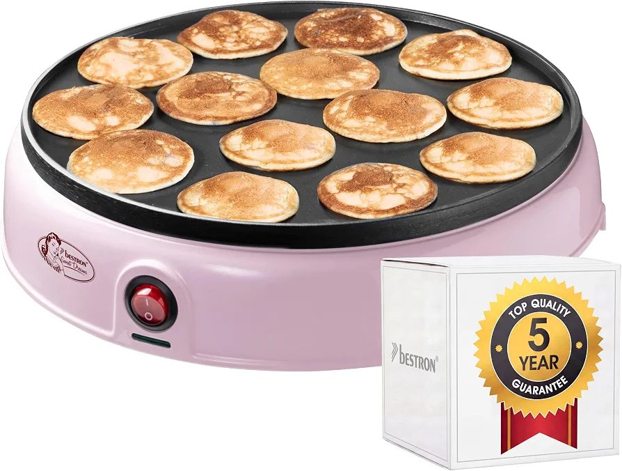 Bestron Poffertjes in Retro Design Mini Pancake Maker