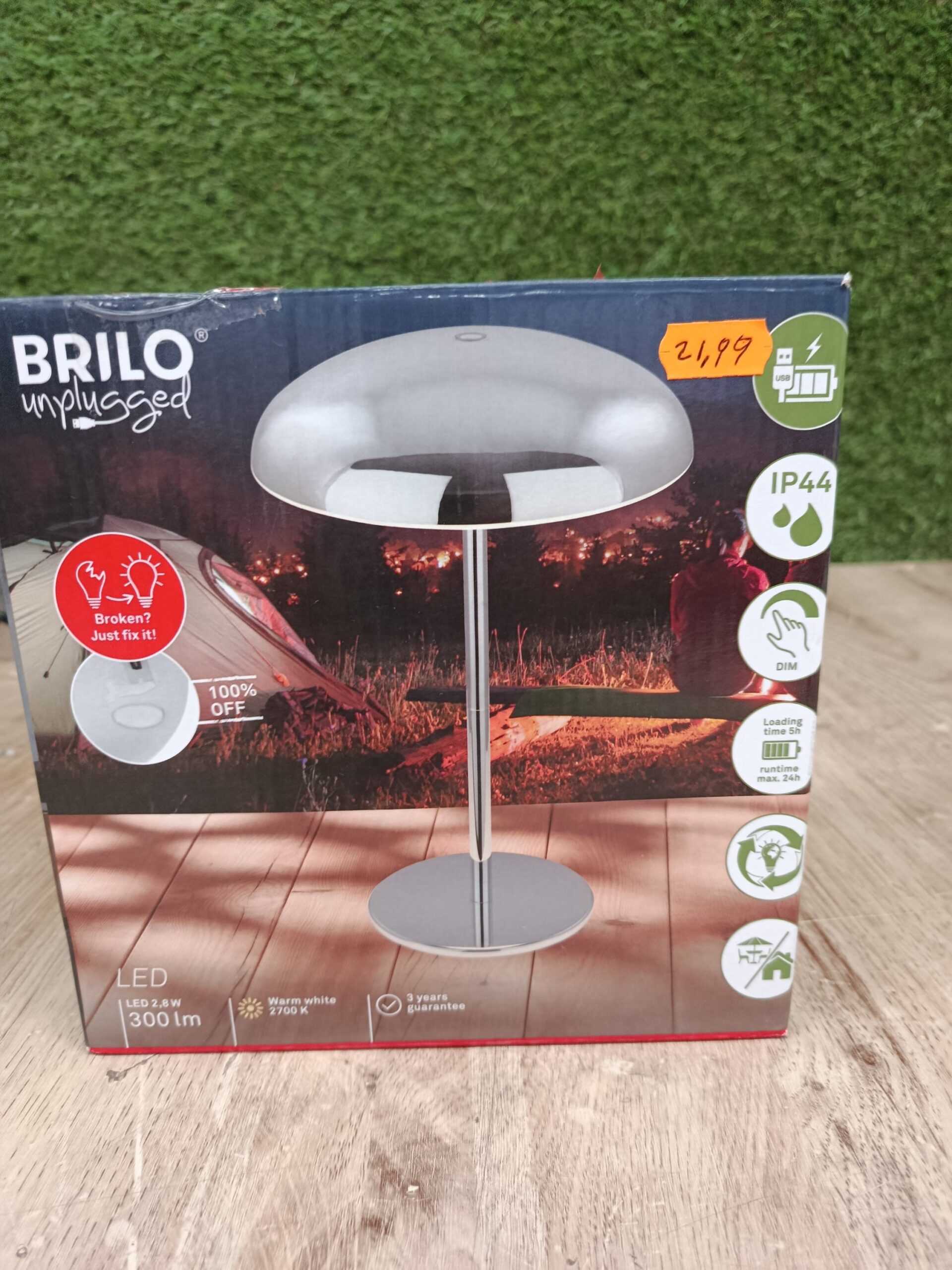 BRILONER - Lampara de mesa sin cable LED IP44 - Imagen 7