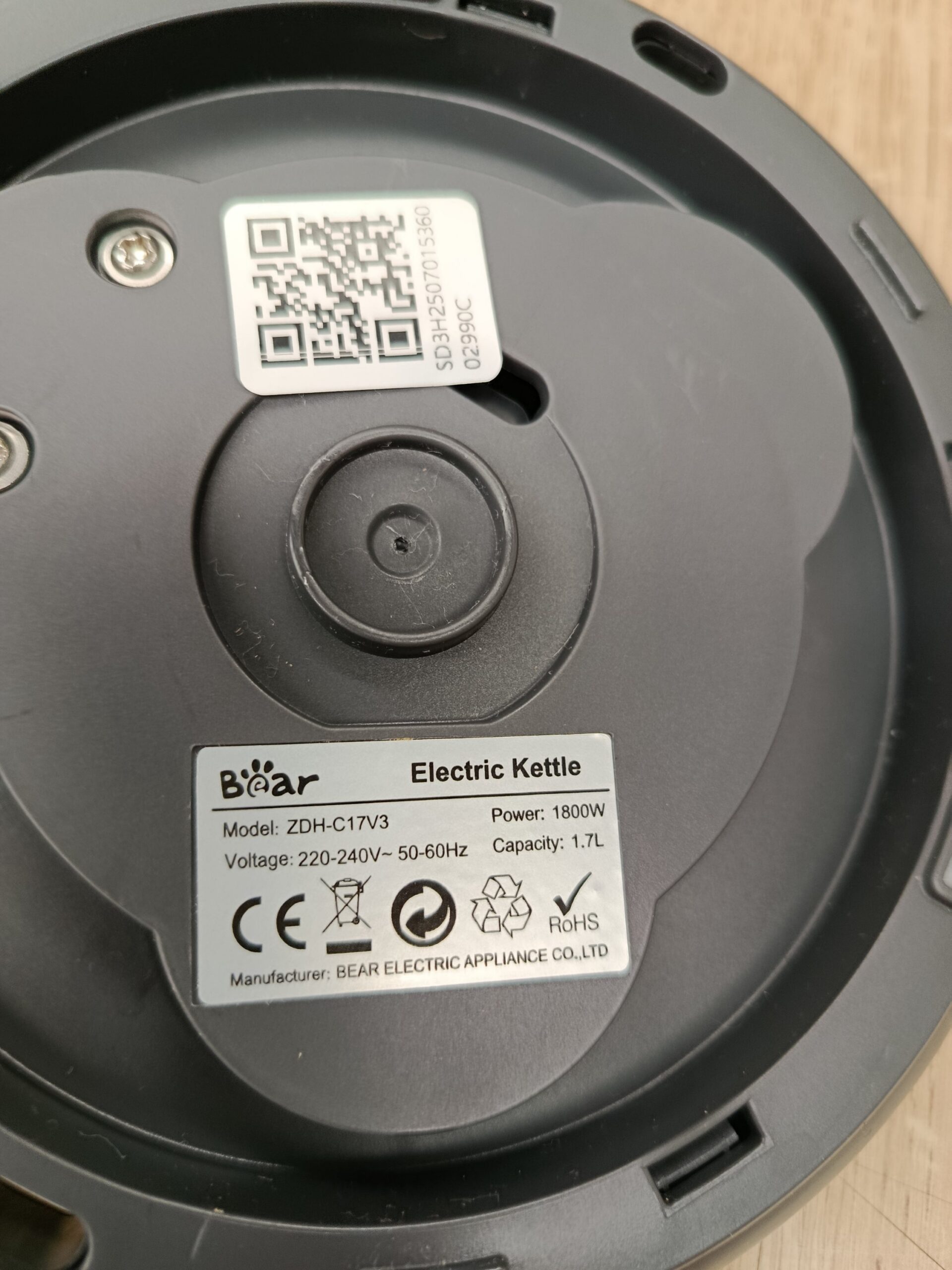 Bear Hervidor De 1,7l De Acero Inoxidable - Imagen 4