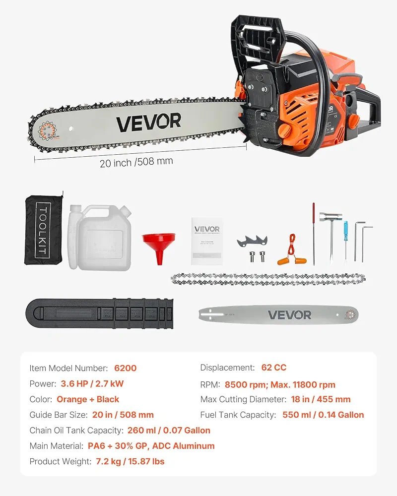VEVOR Motosierra de Gasolina de 508 mm - Imagen 2