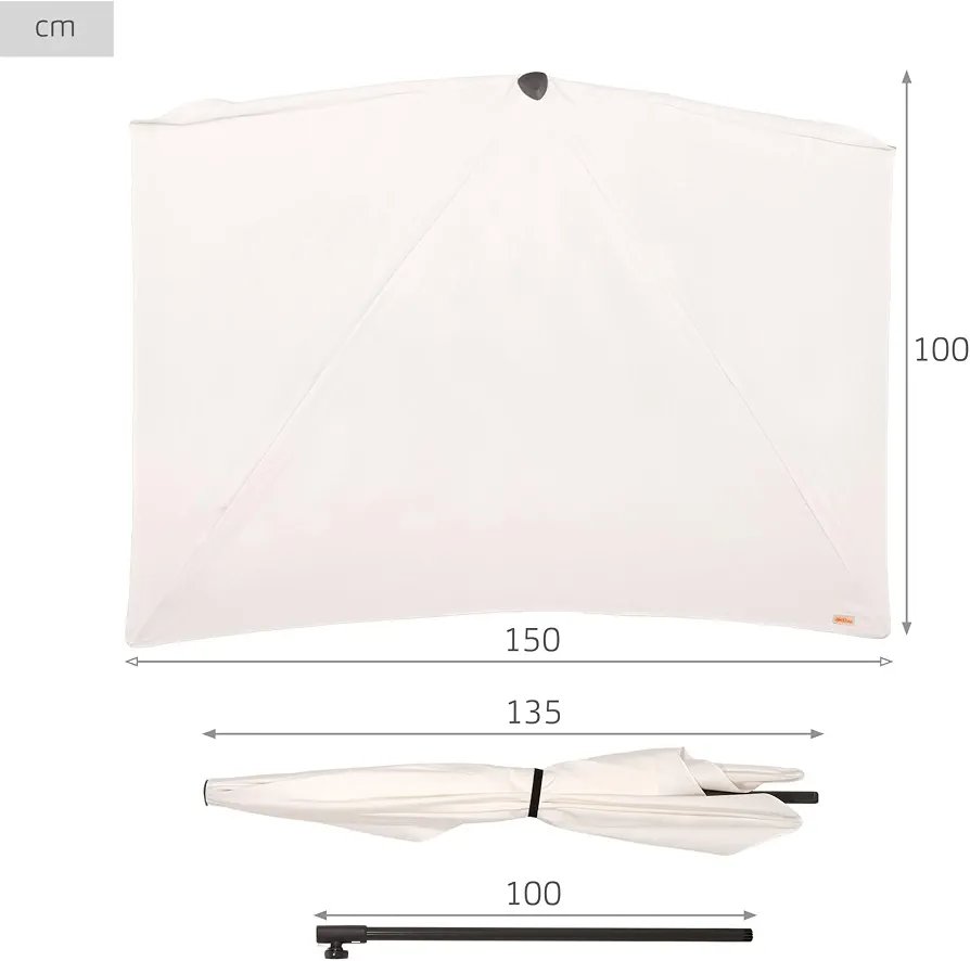 AKTIVE Garden Sombrilla de Pared Rectangular - Imagen 2