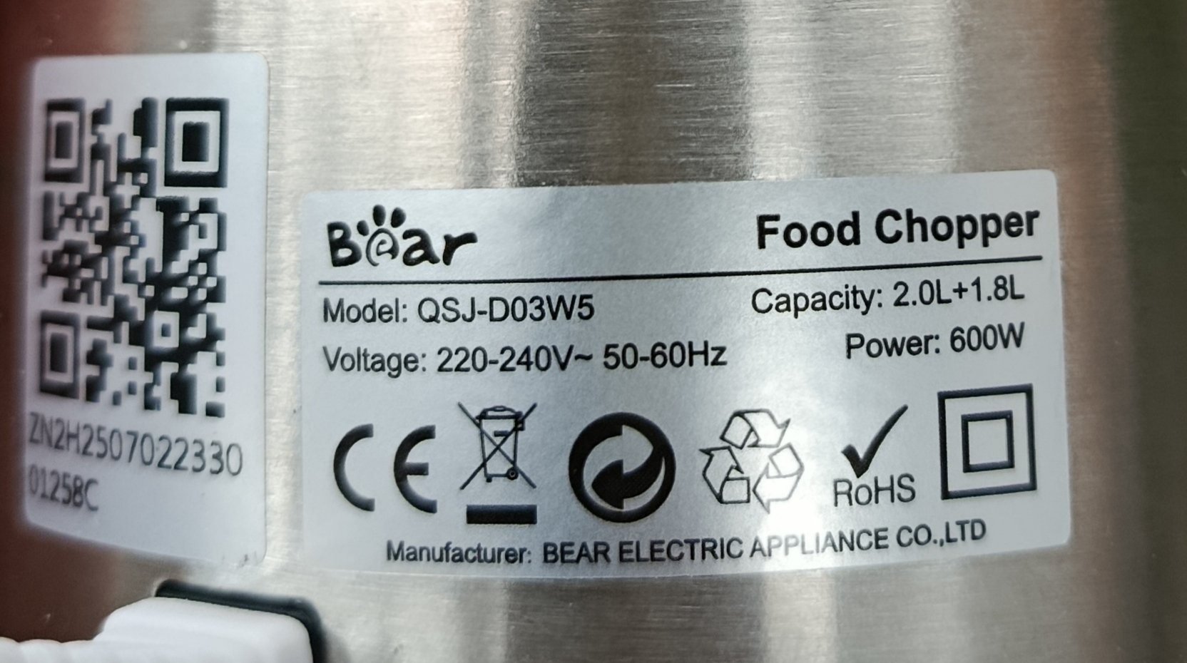 Picadora de alimentos Bear de 2L+1.8L - Imagen 4