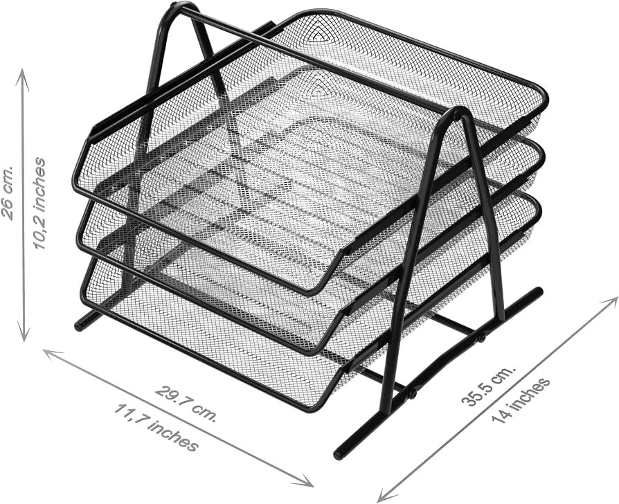 Detectalia 3 Tier Black Metal Mesh - Imagen 2