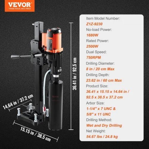 Sistema de perforación de diamante VEVOR 3200w. - Imagen 2
