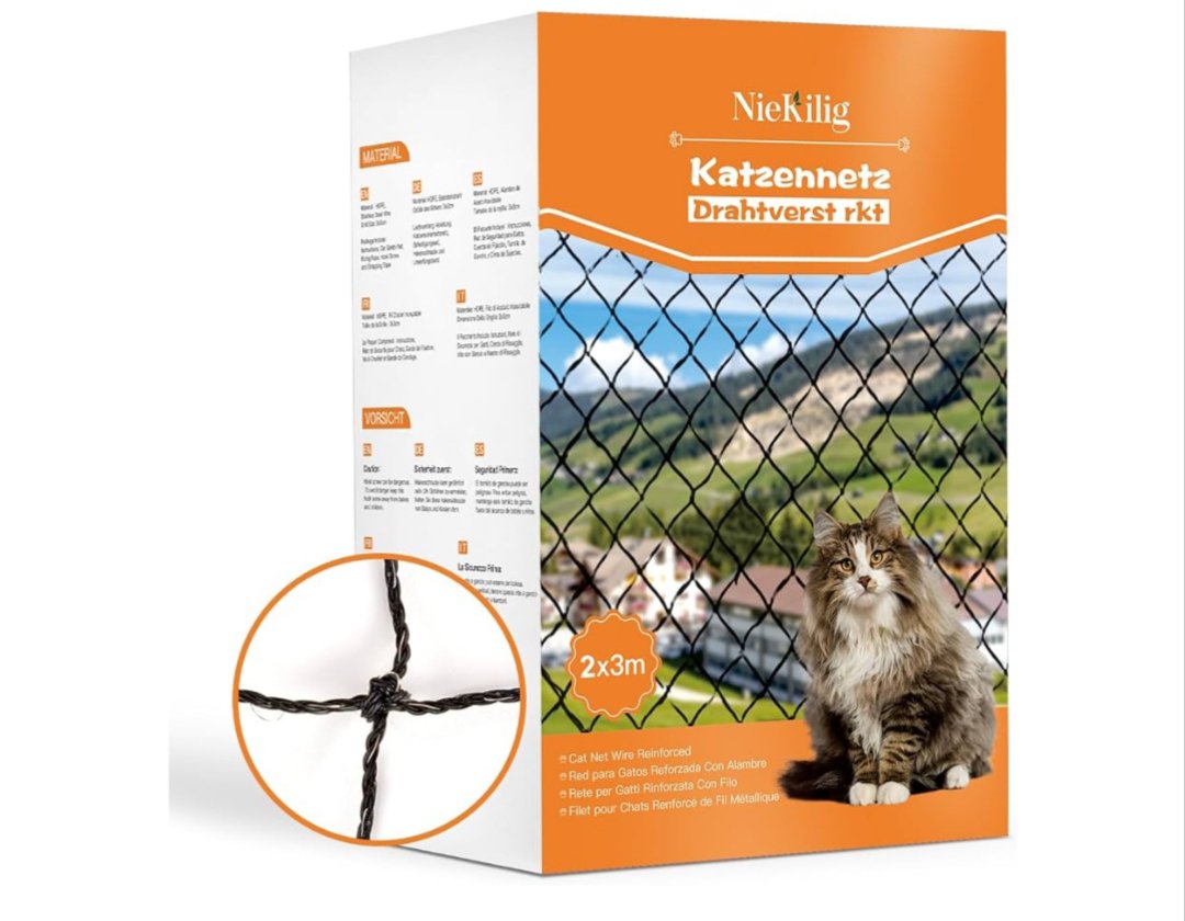 Red para Gatos Reforzada con Alambre, 3x3m